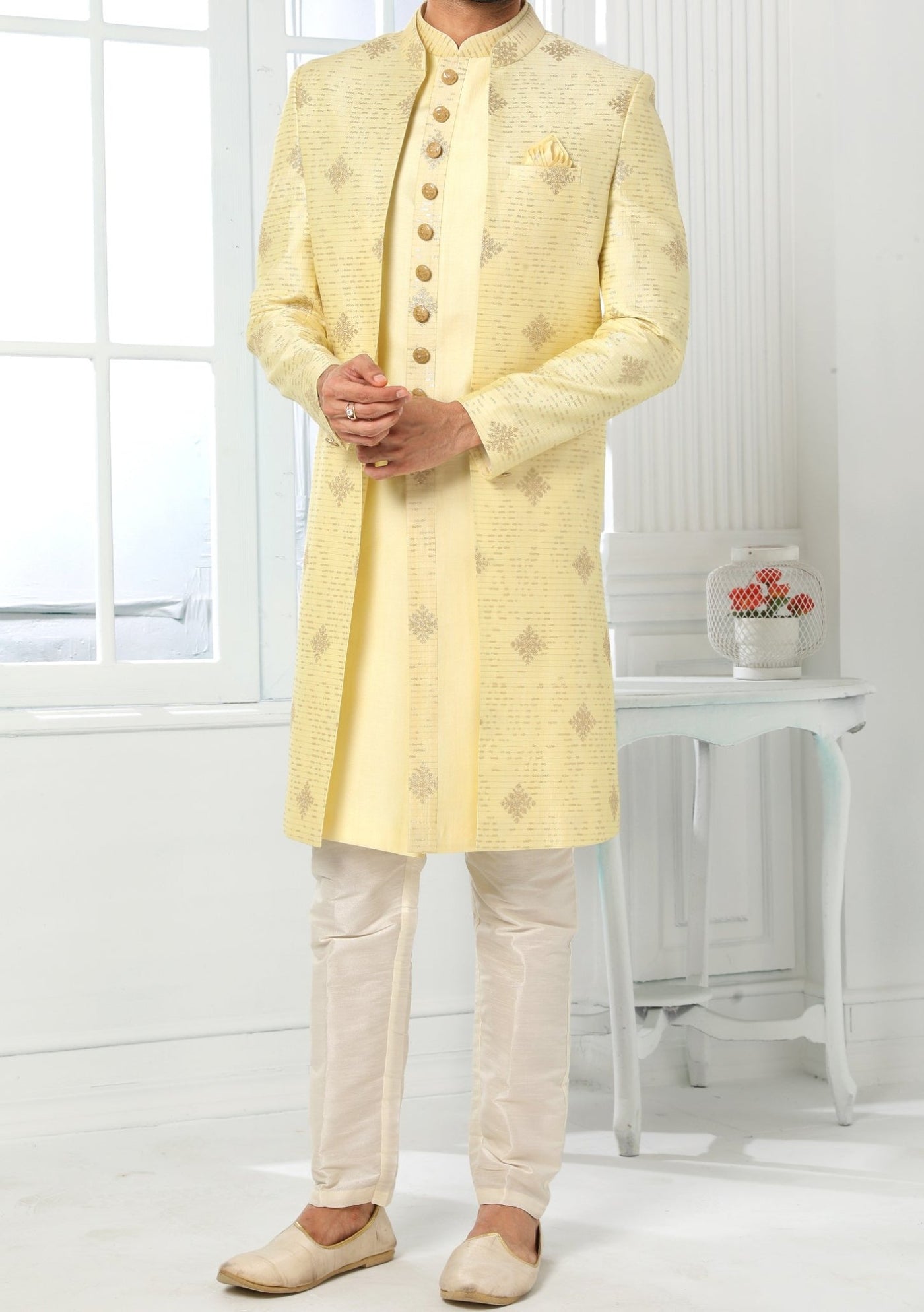 Men's Indo Western Party Wear Sherwani Suit With Jacket - db20437