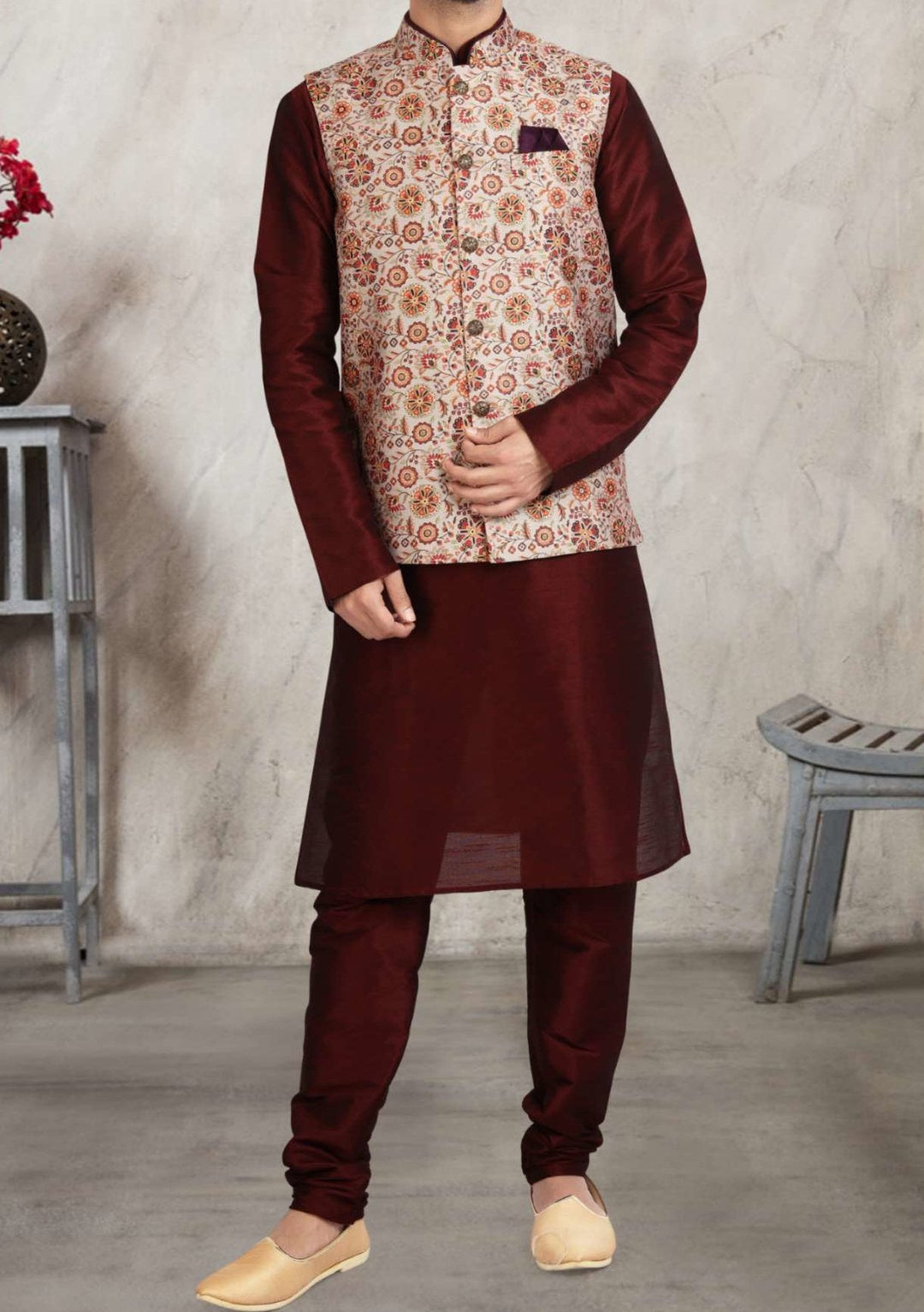 Kurta pajama waistcoat sale