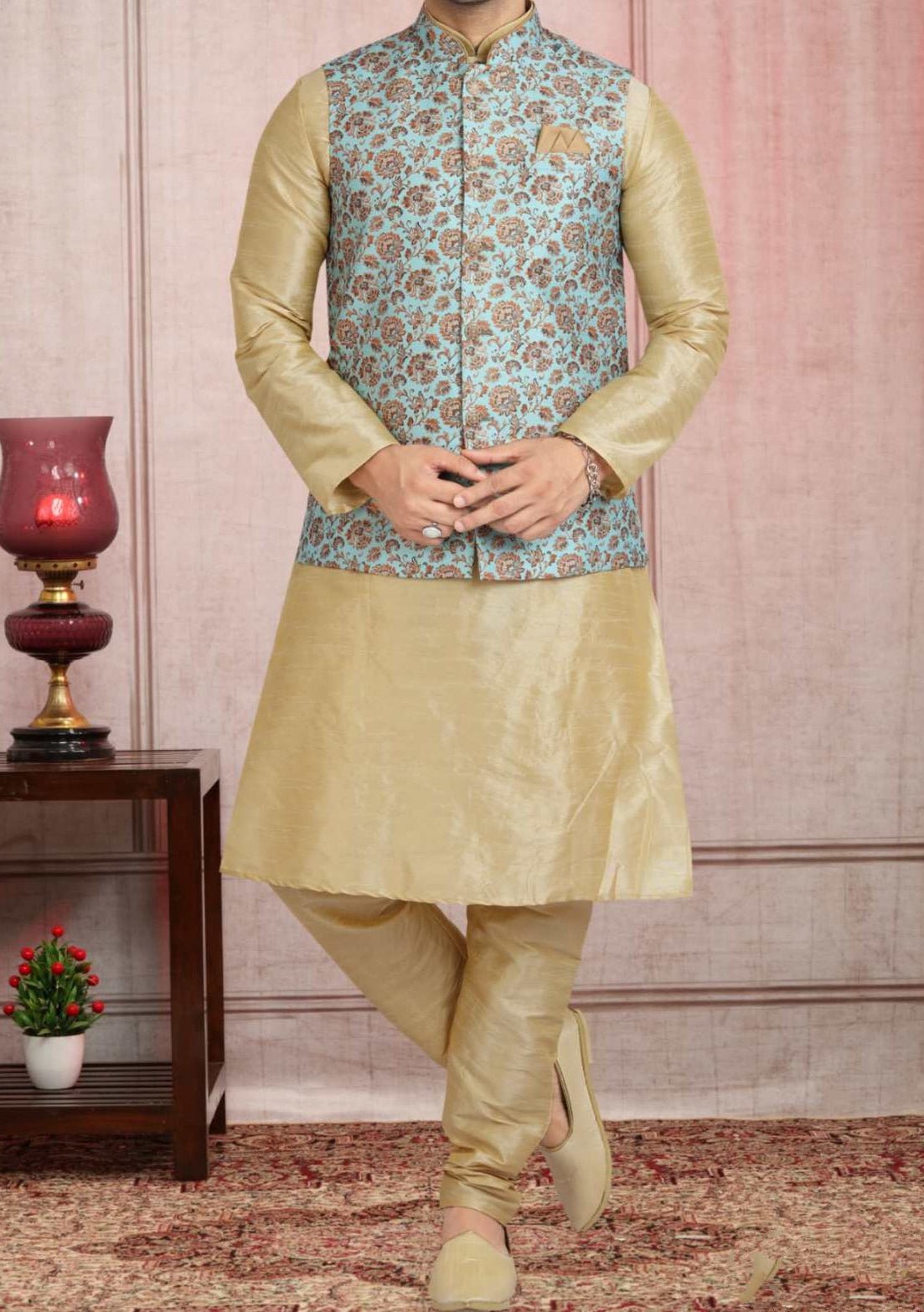 Men's Designer Indian Waistcoat Nehru Jacket Wedding Pakistani Koti MJ760