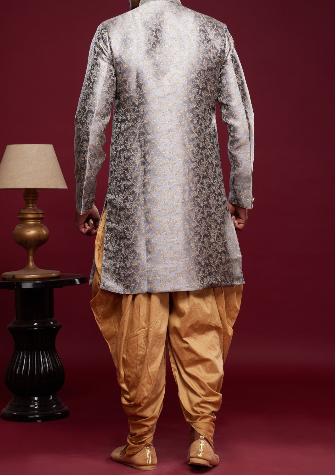 Men's Semi Indo Western Party Wear Sherwani Suit - db23842