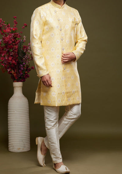 Men's Semi Indo Western Party Wear Sherwani Suit - db23856