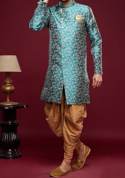 Men's Semi Indo Western Party Wear Sherwani Suit - db23844