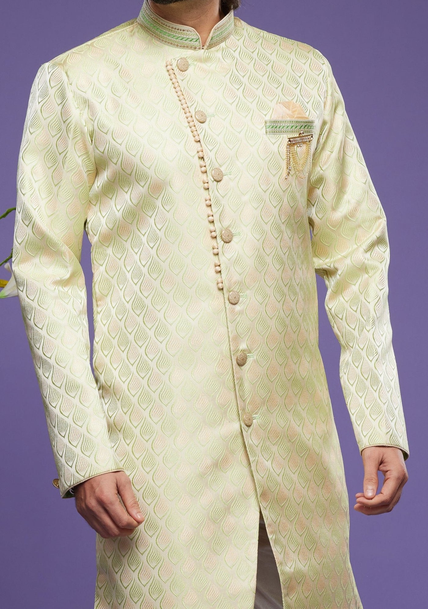 Men's Semi Indo Western Party Wear Sherwani Suit - db23863