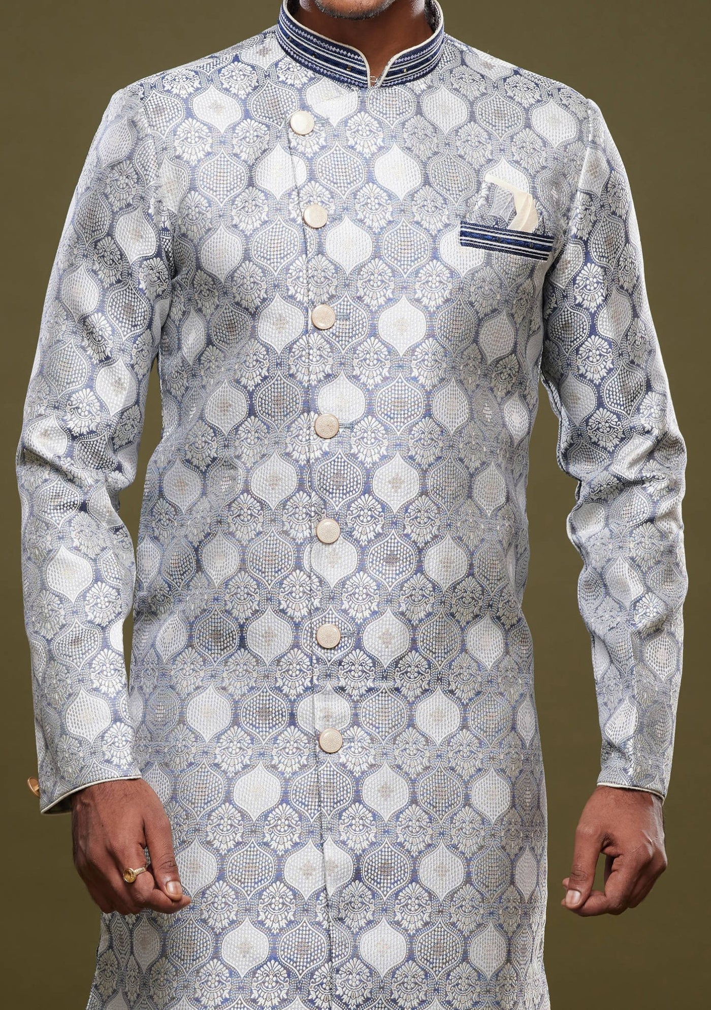 Men's Semi Indo Western Party Wear Sherwani Suit - db23858