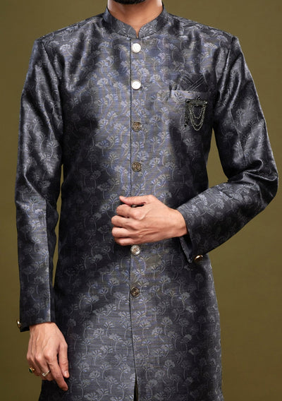 Men's Semi Indo Western Party Wear Sherwani Suit - db23869