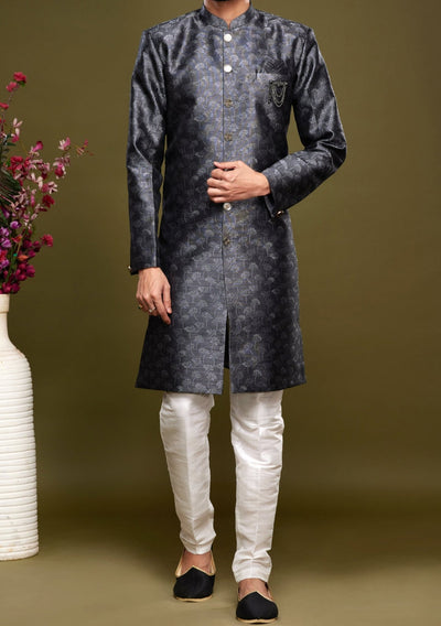 Men's Semi Indo Western Party Wear Sherwani Suit - db23869