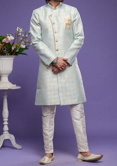 Men's Semi Indo Western Party Wear Sherwani Suit - db23866