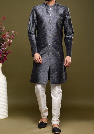 Men's Semi Indo Western Party Wear Sherwani Suit - db23869