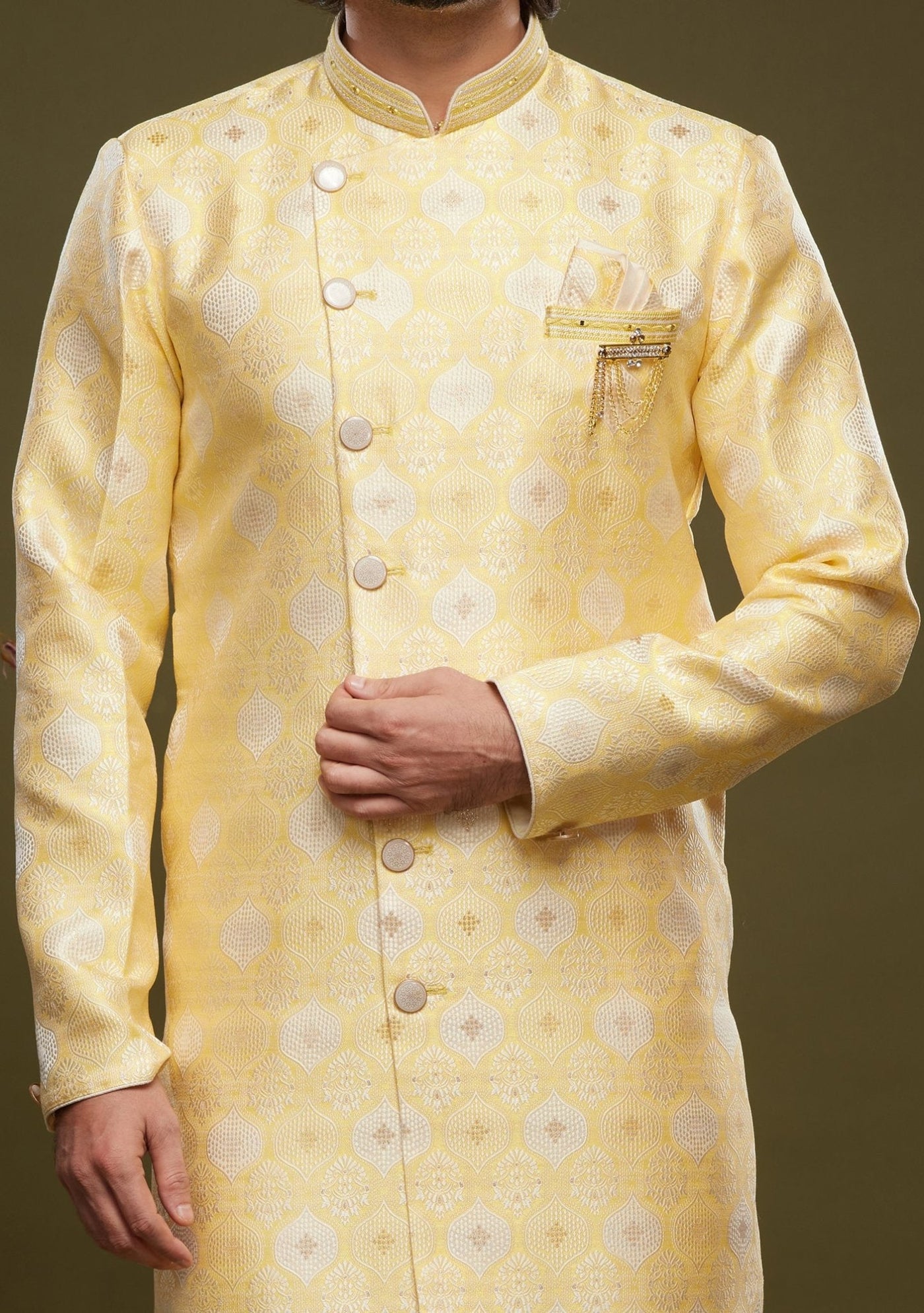 Men's Semi Indo Western Party Wear Sherwani Suit - db23856