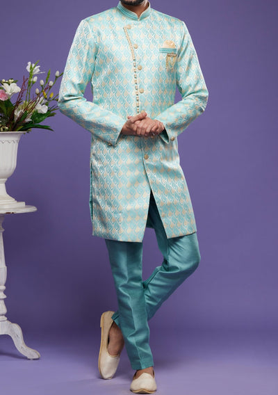 Men's Semi Indo Western Party Wear Sherwani Suit - db23861