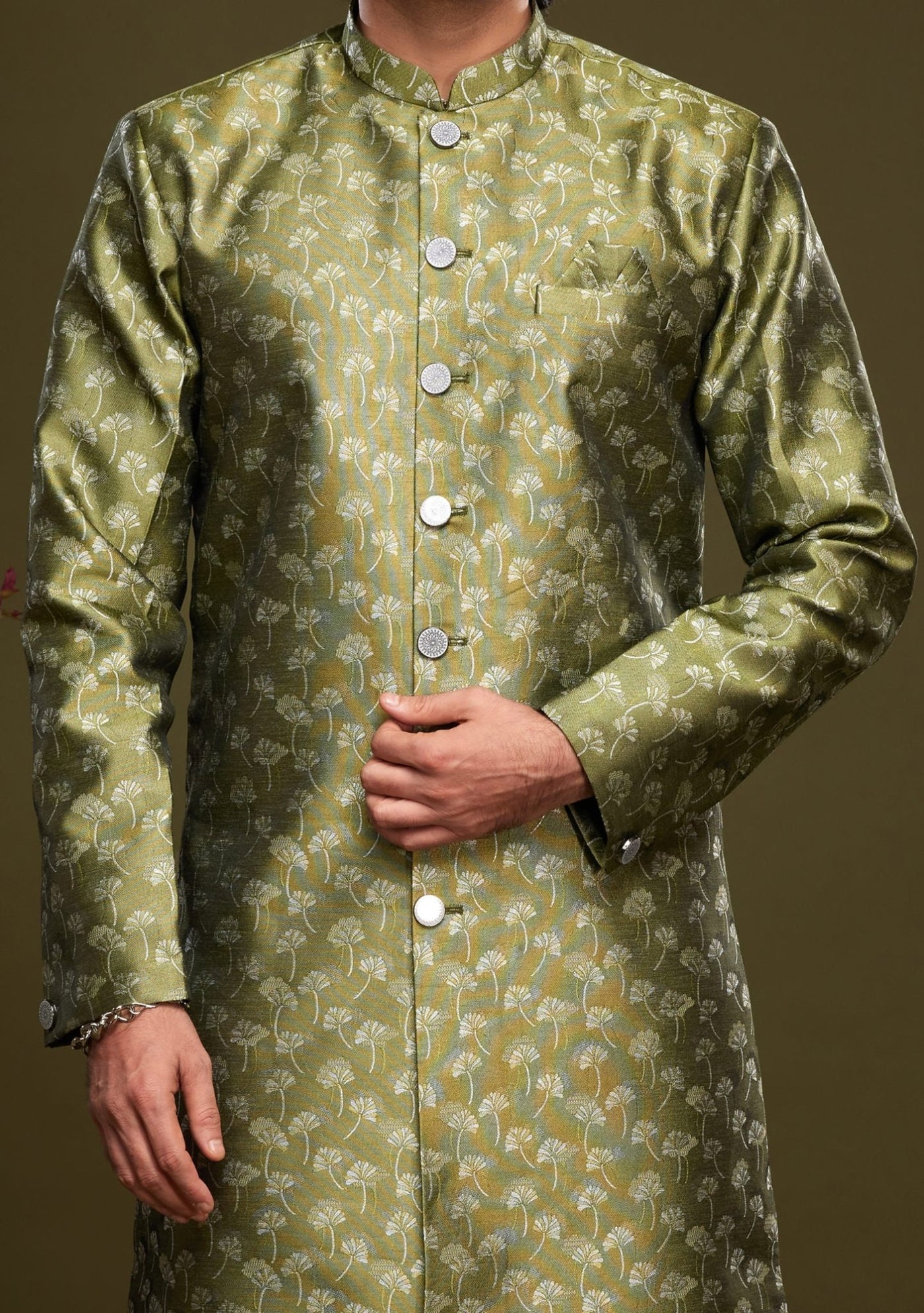 Men's Semi Indo Western Party Wear Sherwani Suit - db23868