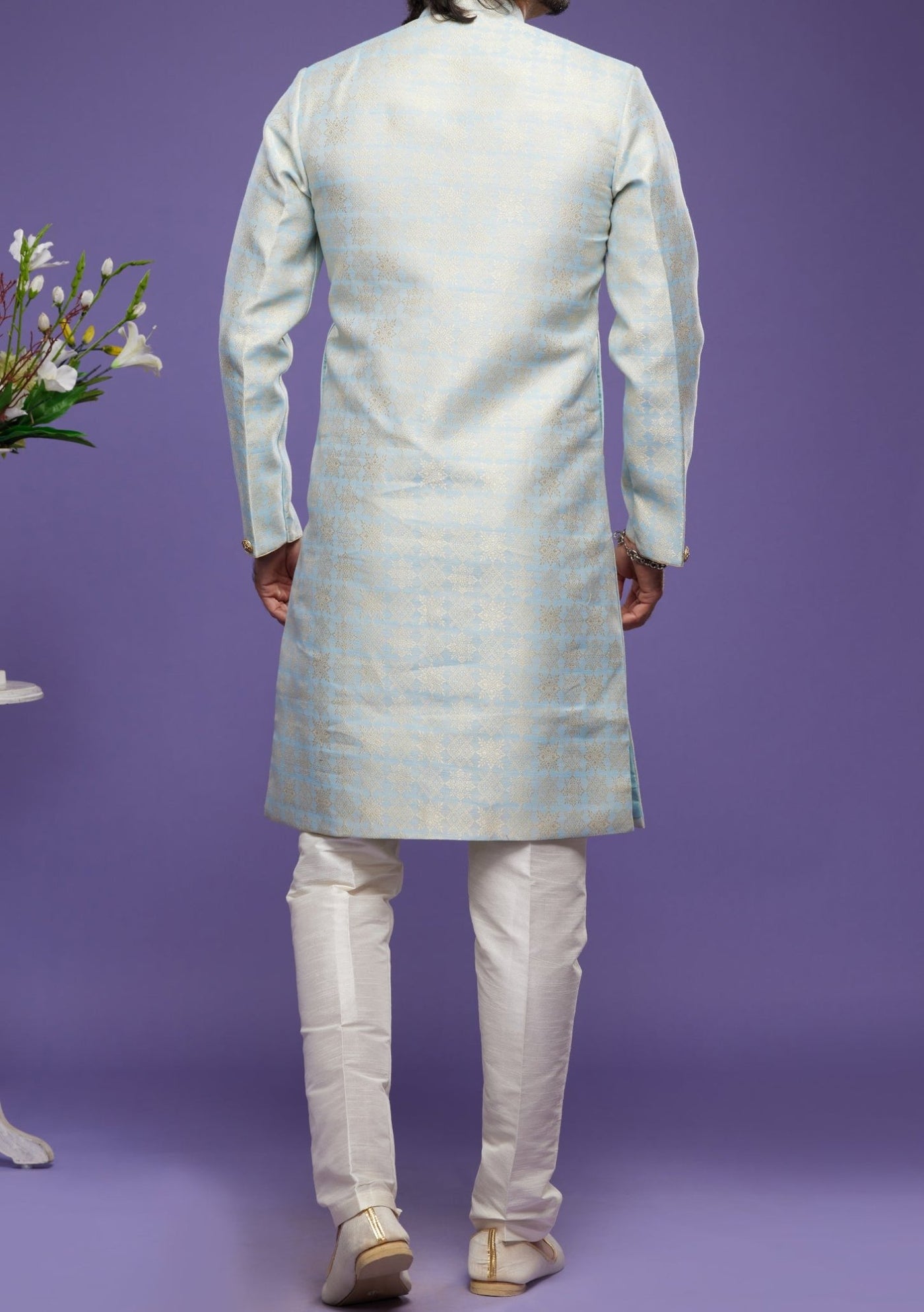 Men's Semi Indo Western Party Wear Sherwani Suit - db23866