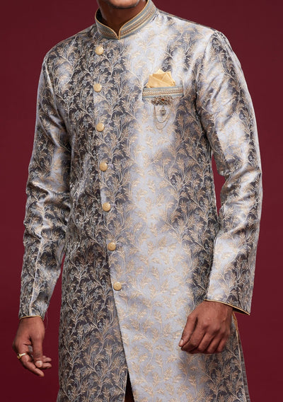 Men's Semi Indo Western Party Wear Sherwani Suit - db23842