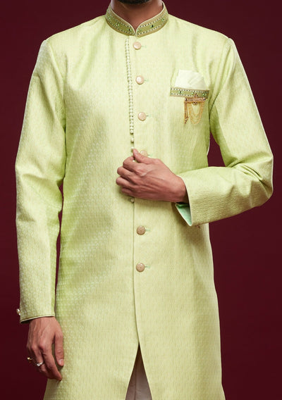 Men's Semi Indo Western Party Wear Sherwani Suit - db23841