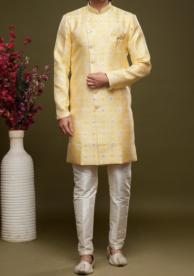 Men's Semi Indo Western Party Wear Sherwani Suit - db23856