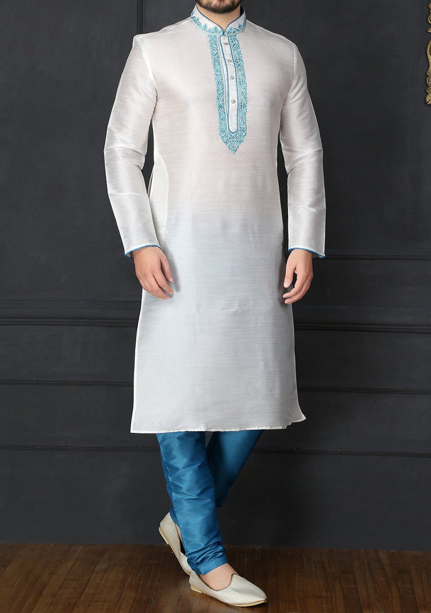 Men's Traditional Party Wear Indian Readymade Kurta Pajama: Deshi Besh.