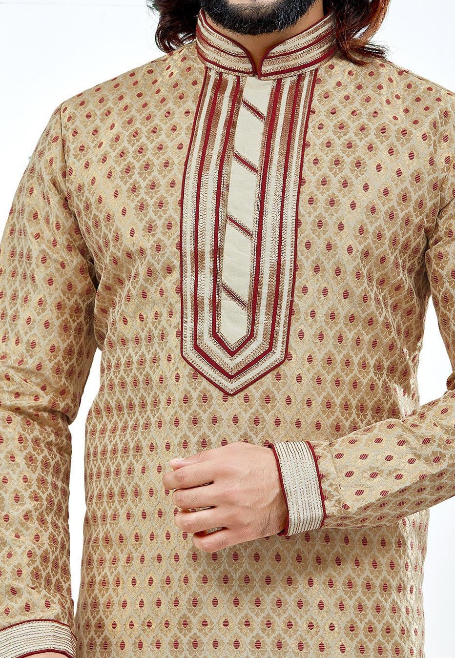 Men’s Traditional Party Wear Jacquard Kurta Pajama - db13741