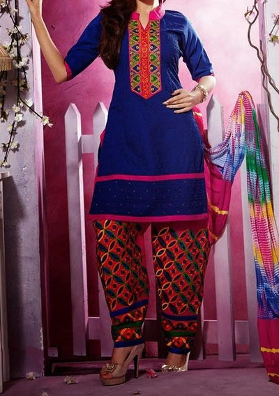 Monica Bedi Shehjadi Designer Cotton Salwar Suit: Deshi Besh.