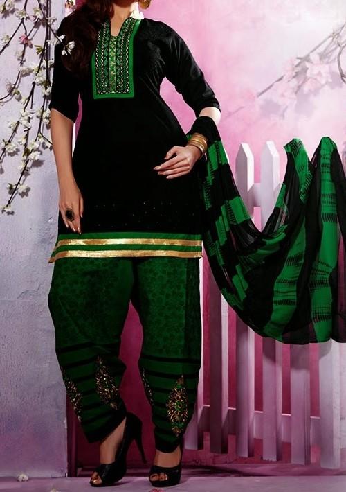 Monica Bedi Shehjadi Designer Cotton Salwar Suit: Deshi Besh.
