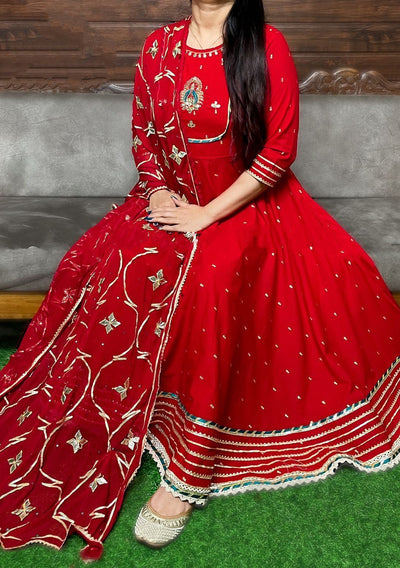 Premium Cotton Anarkali Gown - db22028