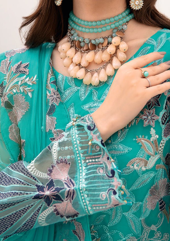 Ramsha Chevron Pakistani Luxury Chiffon Dress
