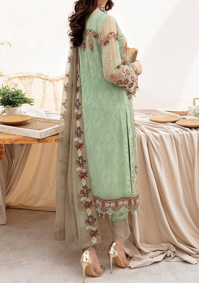Ramsha Chevron Pakistani Luxury Chiffon Dress - db23546