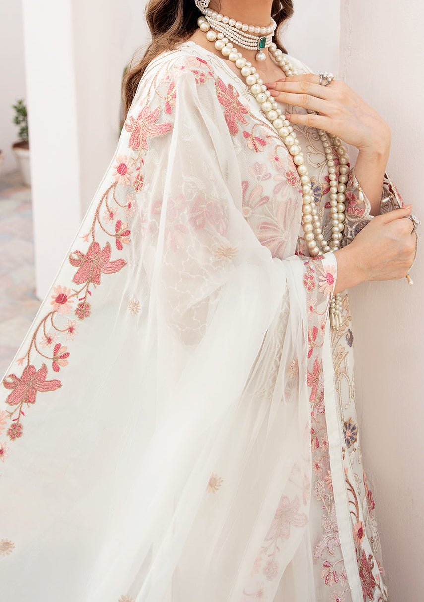 Ramsha Chevron Pakistani Luxury Chiffon Dress - db23541