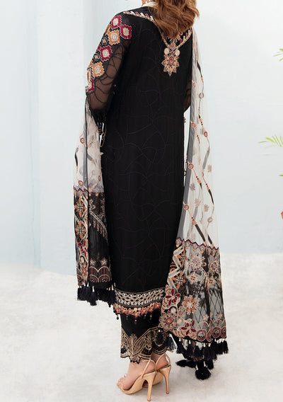 Ramsha Chevron Pakistani Luxury Chiffon Dress - db23543