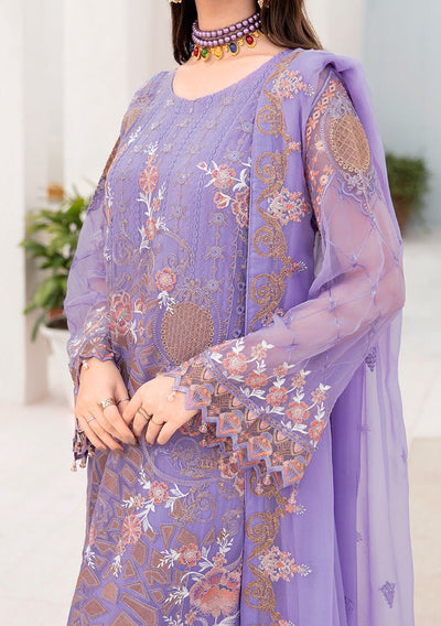 Ramsha Chevron Pakistani Luxury Chiffon Dress - db23547