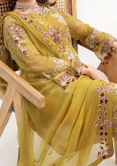 Ramsha Chevron Pakistani Luxury Chiffon Dress - db23542