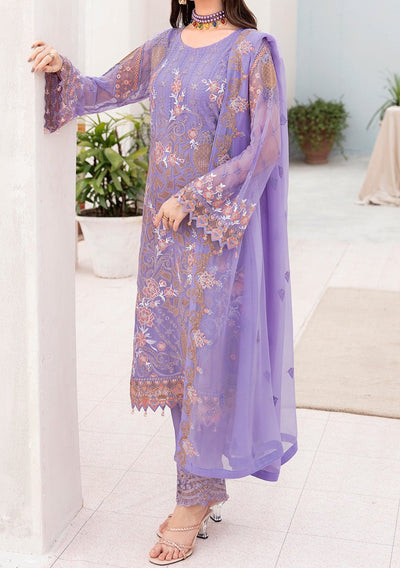 Ramsha Chevron Pakistani Luxury Chiffon Dress - db23547