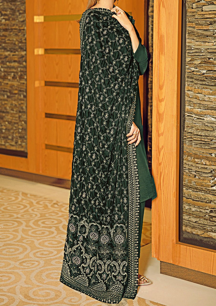 Ramsha Pakistani Embroidered Velvet Shawl - db24544