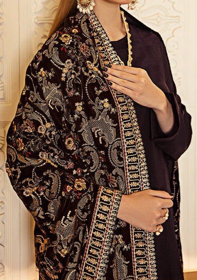 Ramsha Pakistani Embroidered Velvet Shawl - db24546