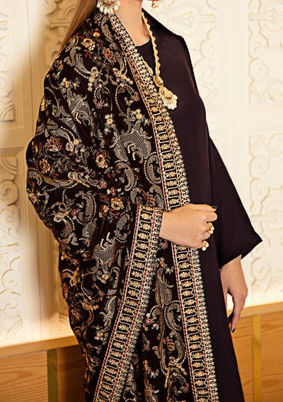 Ramsha Pakistani Embroidered Velvet Shawl - db24546