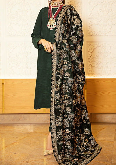 Ramsha Pakistani Embroidered Velvet Shawl - db24542