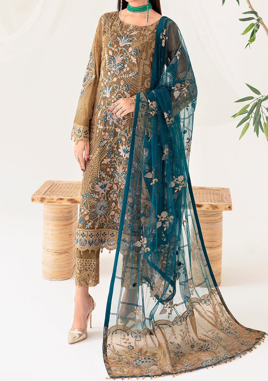 Ramsha Rangoon Pakistani Luxury Chiffon Dress - db23320
