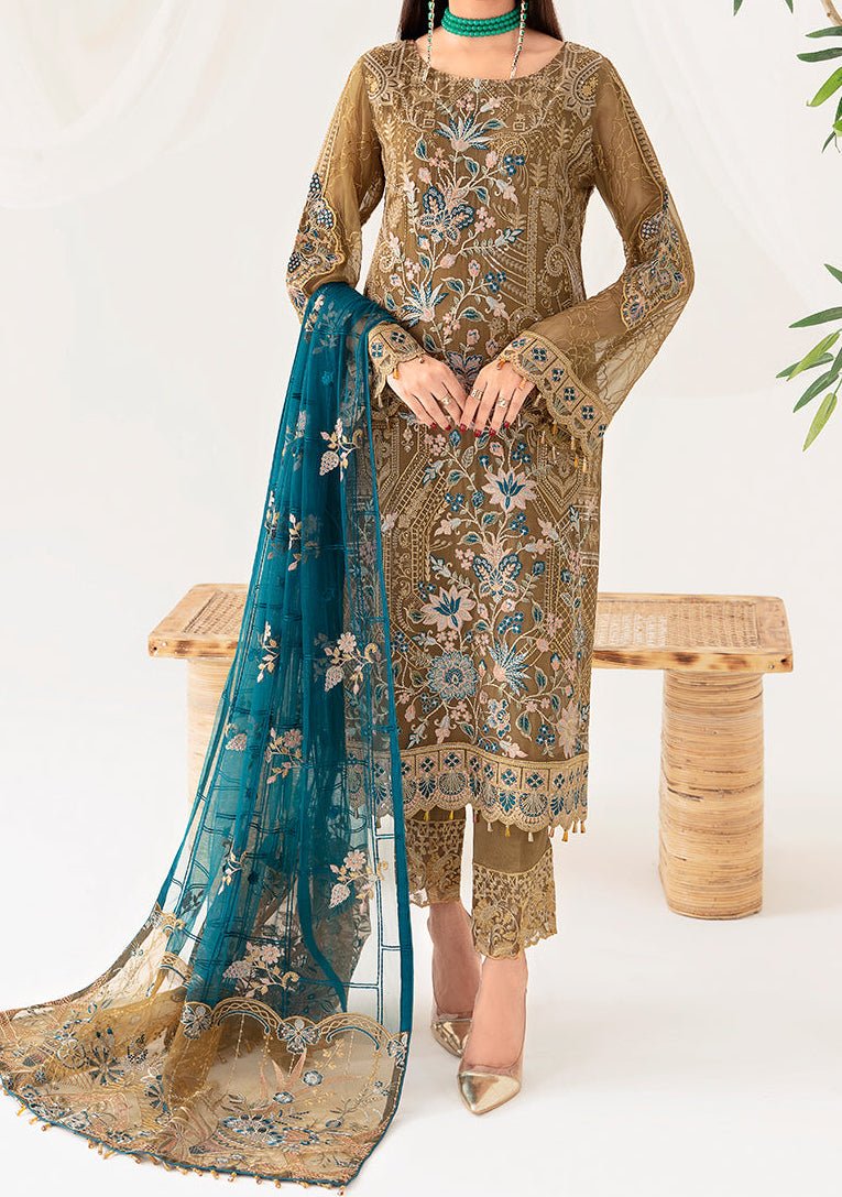 Ramsha Rangoon Pakistani Luxury Chiffon Dress - db23320