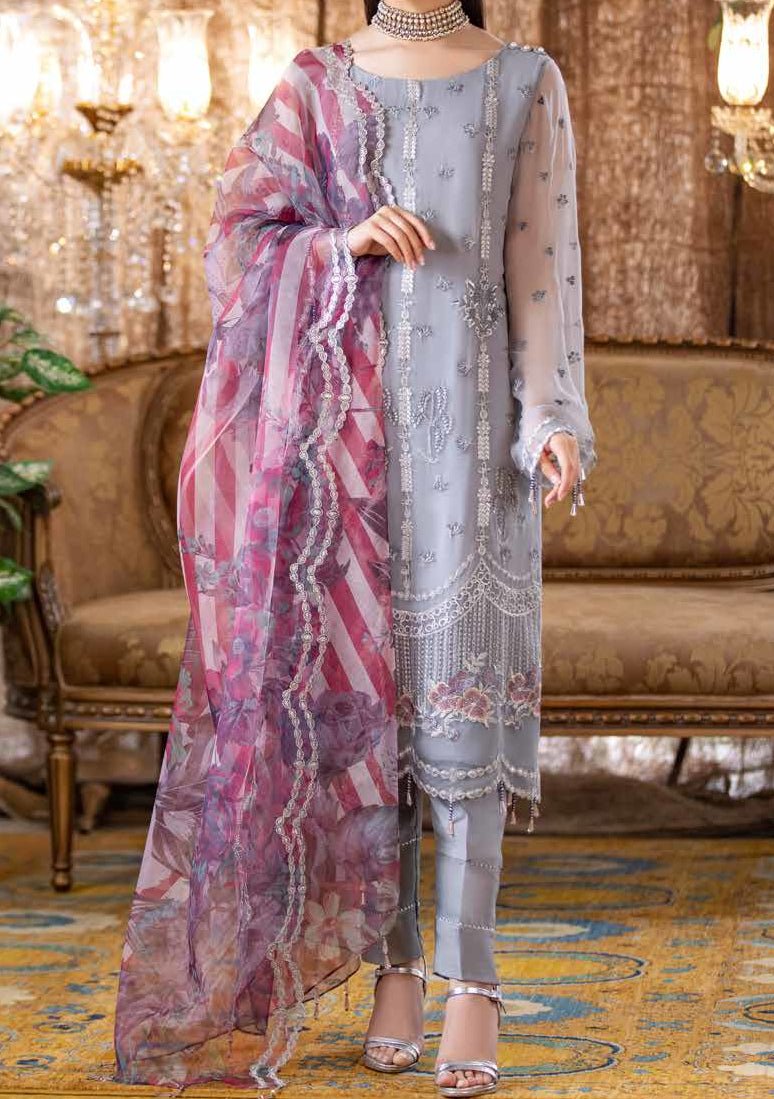 Riaz Arts Jannan Embroidered Pakistani Chiffon Dress - db18325