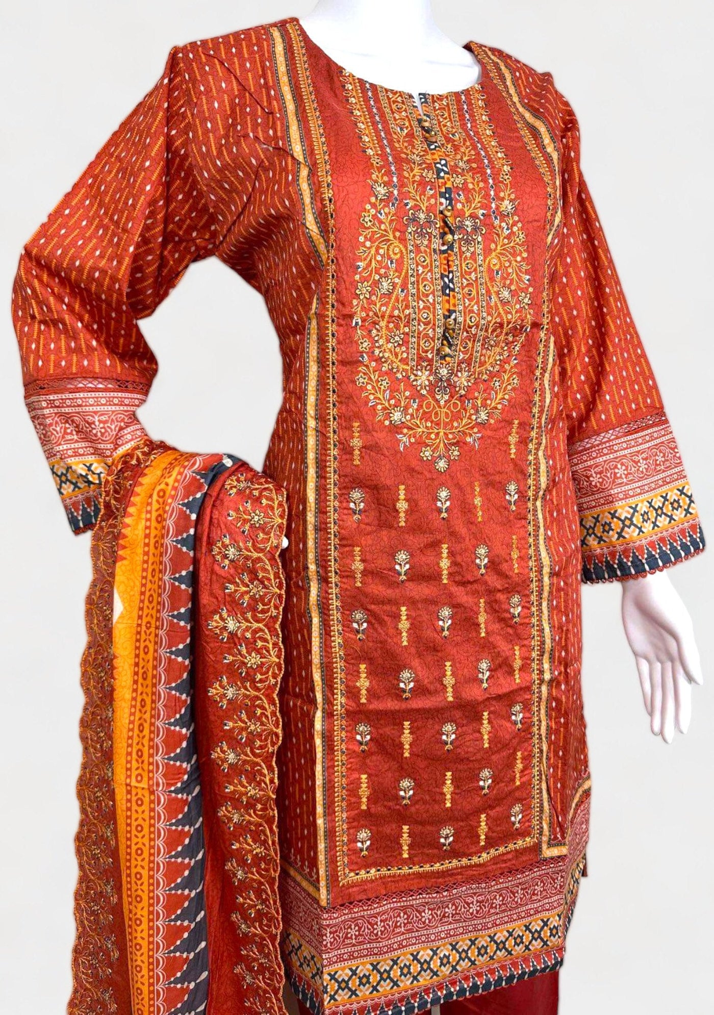 Riwayat Embroidered Ready Made Lawn Dress - db24083