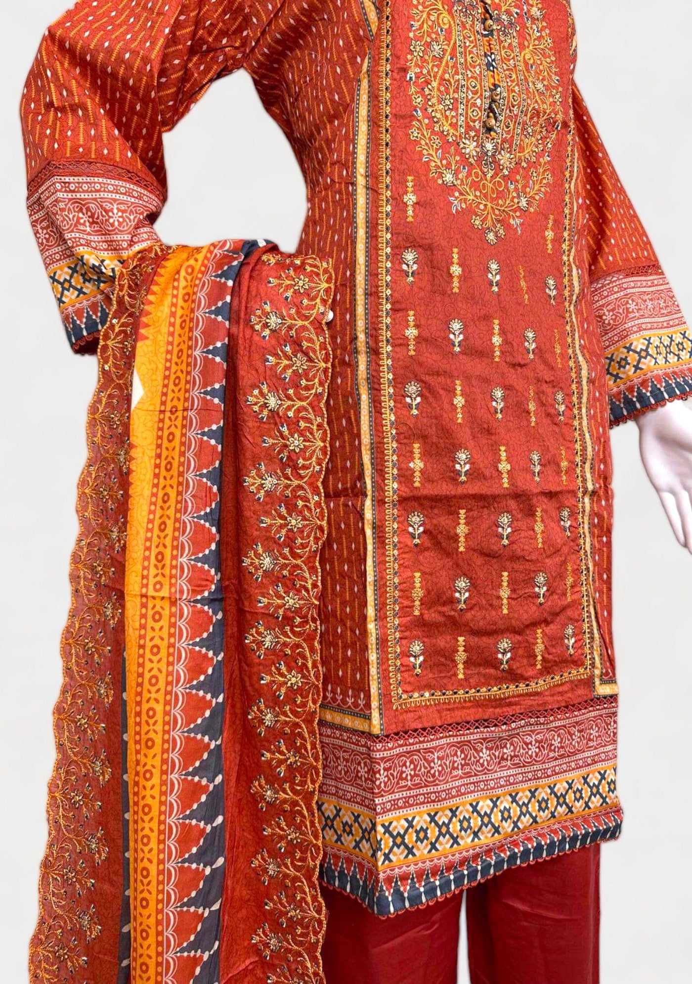 Riwayat Embroidered Ready Made Lawn Dress - db24083