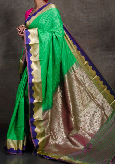 Spring Green Kangivaram Art Silk Saree - db24337
