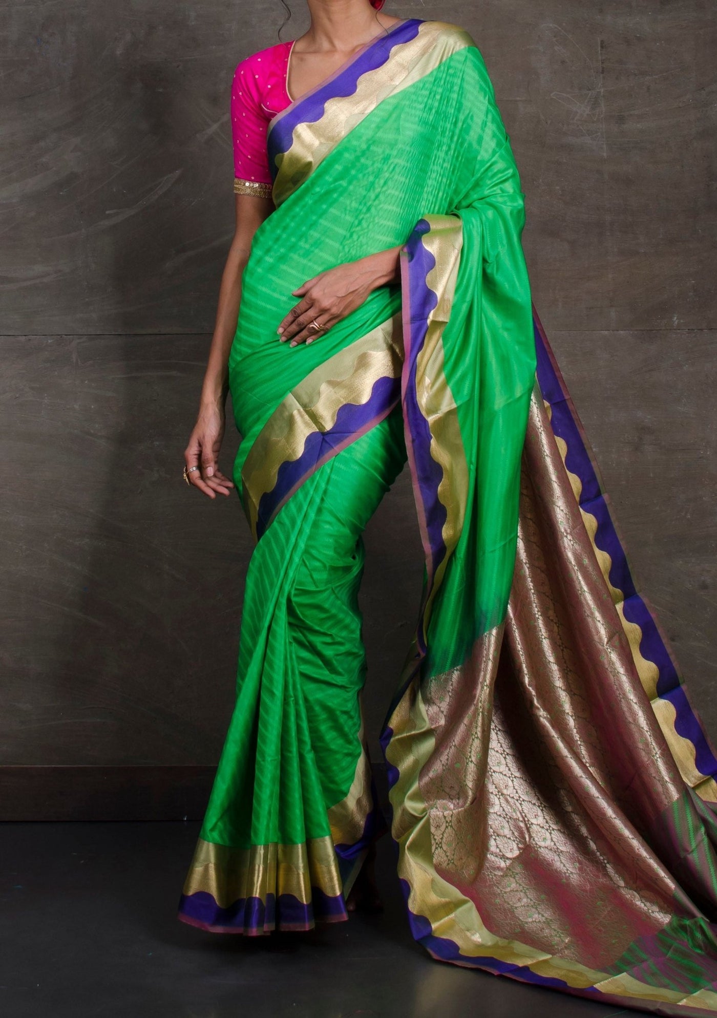 Spring Green Kangivaram Art Silk Saree - db24337