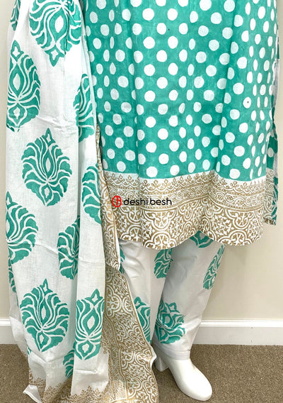 Summer Block Printed Soft Cotton Salwar Suit - db19681