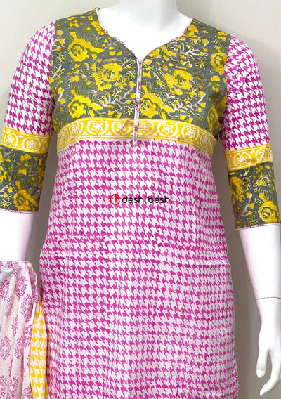 Summer Block Printed Soft Cotton Salwar Suit - db19678