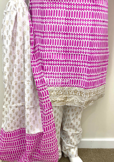 Summer Block Printed Soft Cotton Salwar Suit - db19682