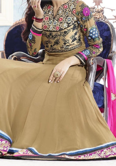 Sushmita Sen Long Style Anarkali Suit: Deshi Besh.