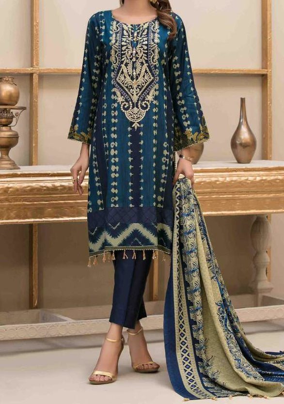 Tawakkal Embroidered Printed Pakistani Linen Dress - db18138