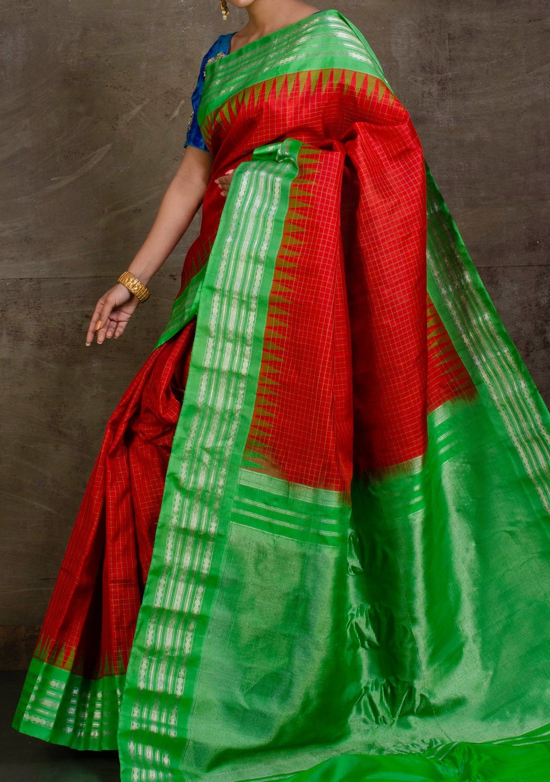 Traditional Checks Gadwal Pure Silk Saree - db23568