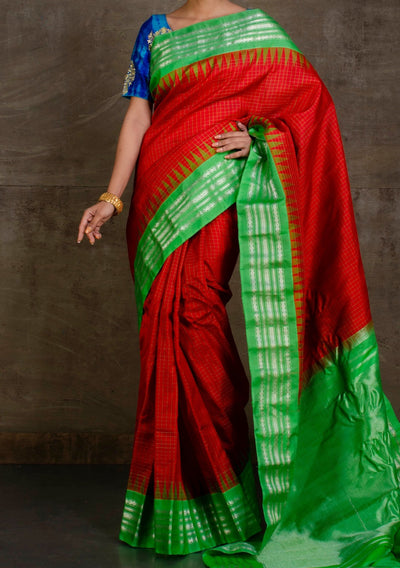 Traditional Checks Gadwal Pure Silk Saree - db23568