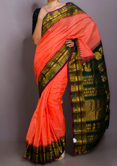 Traditional Hand Woven Gadwal Silk Saree - db23602